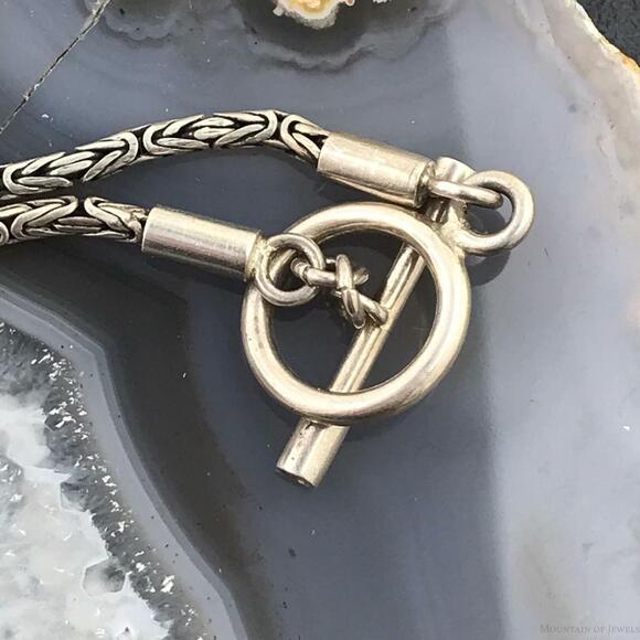 Cynthia Gale Sterling Silver Byzantine Necklace 17" With Charm - Picture 8 of 10